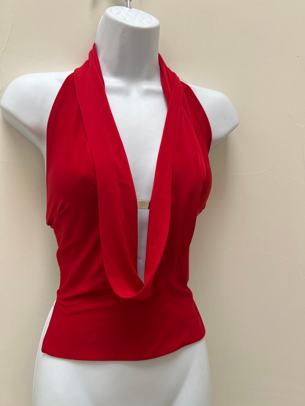 Foravi NYC Super Sexy Plunging Neckline Backless Halter Top